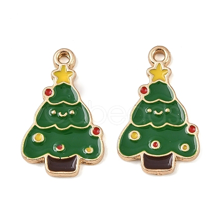 Christmas Alloy Enamel Pendants ENAM-I081-01KCG-02-1