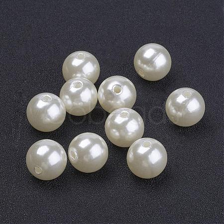 12MM Creamy White Color Imitation Pearl Loose Acrylic Beads Round Beads for DIY Fashion Kids Jewelry X-PACR-12D-12-1