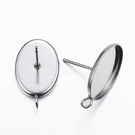 Non-Tarnish 304 Stainless Steel Stud Earring Settings STAS-H380-11P-1