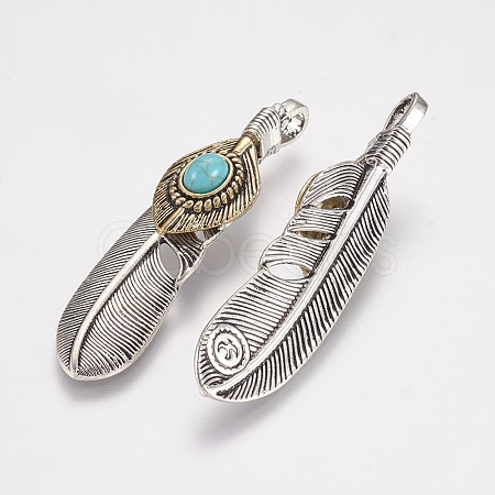 Tibetan Style Alloy Big Pendants TIBEP-G010-01AS-1