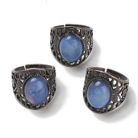 Opalite Oval Adjustable Rings RJEW-K271-06R-19-1