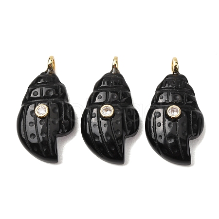 Natural Obsidian Carved Pendants G-H357-05G-03-1