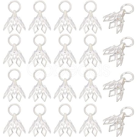 Brass Filigree Bead Cap Bails KK-HY0001-21-1