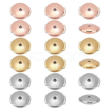 18pcs 3 Colors Brass Ear Nuts KK-PH0011-68-1