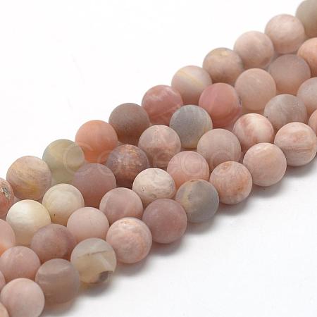 Natural Sunstone Beads Strands G-R446-8mm-36-1
