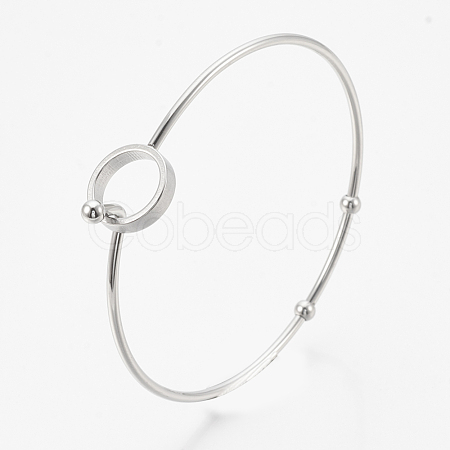 Tarnish Resistant 304 Stainless Steel Bangles STAS-N084-04-1