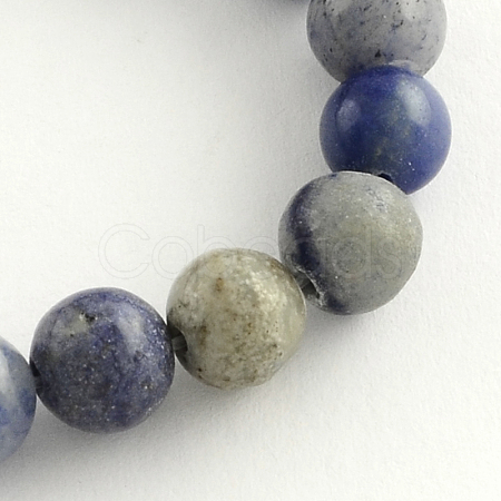 Round Dyed & Heated Natural Blue Aventurine Beads Strands G-R254-8mm-1