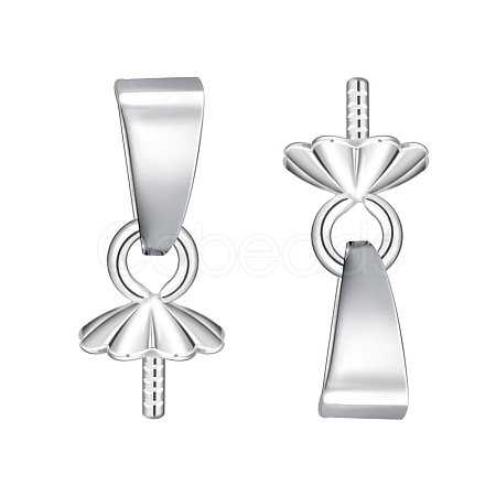 Rhodium Plated Sterling Silver Bails X-H362-2P-1