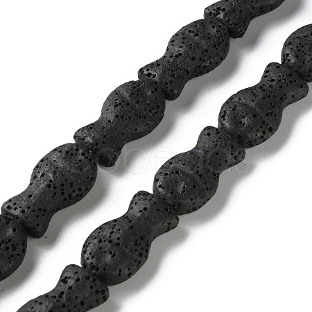 Fish Dyed Natural Lava Rock Beads Strands G-O126-01A-07-1