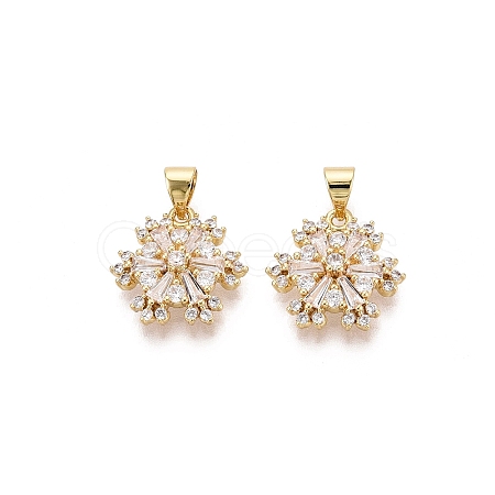 Brass Micro Pave Cubic Zirconia Pendants KK-N287-39G-1