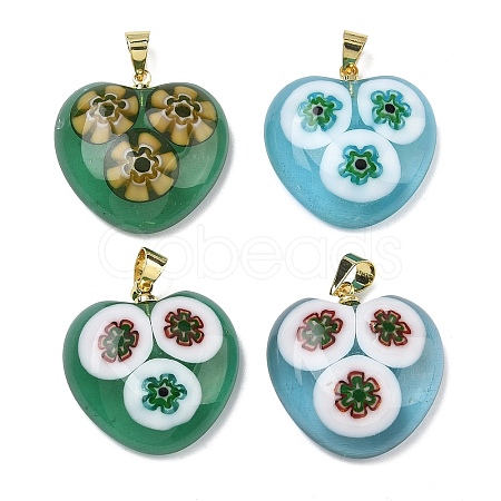 Handmade Lampwork Pendants LAMP-D006-03G-1