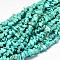 Dyed Natural Magnesite Chips Beads Strands, Dark Turquoise, 5~14x5~10mm, Hole: 1mm, about 80~81cm