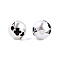 Halloween Opaque ABS Plastic Imitation Pearl Enamel Beads, Round with Club, Black, 11.5~12mm, Hole: 2mm