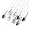 Mixed Gemstone Dowsing Pendulum Big Pendants, with Platinum Plated Brass Findings, Cone Charm, 250~255x2.5mm