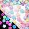 Luminous Resin Decoden Cabochons, Glow in the Dark, Flower, Mixed Color, 8x4mm