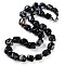 Natural Dyed & Heated Black Agate Nuggets Beaded Necklaces for Women Men, 20.08~21.26 inch(51~54cm)