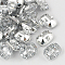 Taiwan Acrylic Rhinestone Buttons, Faceted, 1-Hole, Rectangle, White, 30x21x10.5mm, Hole: 2mm