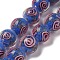 Olycraft Handmade Gold Sand Lampwork Beads Strands, Round, Vortex Pattern, Dodger Blue, 12mm, Hole: 2mm, about 30pcs/box