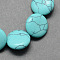 Synthetic Turquoise Bead Strands, Flat Round, Turquoise, 16x5mm, Hole: 1mm, about 25pcs/strand, 16.5 inch