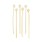 Ion Plating(IP) 304 Stainless Steel Eye Pins, Real 18K Gold Plated, 21 Gauge, 26x0.7mm, Hole: 1.9mm