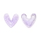 3D Heart with Glitter Powder Resin Cabochons, Nail Art Studs, Nail Art Decoartion Accessories, Lilac, 9.5x9.5x2mm, about 30pcs/bsg