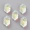 Embossed Glass Rhinestone Pendants, Bicone, Faceted, Crystal Shimmer, 13x6.5x4mm, Hole: 1.5mm