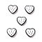 Opaque Resin Beads, Polka Dot Heart, White, 15x17x6mm, Hole: 1.5mm