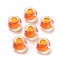 Transparent Acrylic European Beads, Large Hole Beads, Rondelle, Orange, 14x8.5mm, Hole: 5.5mm, about 537pcs/500g