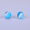 Printed Round Silicone Focal Beads, Steel Blue, 15x15mm, Hole: 2mm