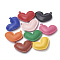 Imitation Leather Pendants, Heart, Mixed Color, 39~40x48.5~49x10.5~12mm, Hole: 4mm