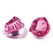 Transparent Spray Painted Glass Beads, Dumplings, Camellia, 10x13x9mm, Hole: 1.2mm