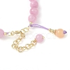 Round Dyed Natural Gemstone & Natural Pearl Beaded Bracelets BJEW-C068-02G-4