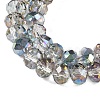 Half Rainbow Plated Faceted Rondelle Glass Beads Strands GLAA-A024E-HR01-2