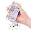 100G 10 Style Opaque & Transparent & Metallic Colours & Silver Lined & Frosted Glass Seed Beads SEED-YW0002-43-4