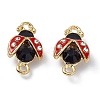 Alloy Jet Rhinestones Connector Charms FIND-A024-12G-2