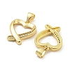Brass Micro Pave Clear Cubic Zirconia Pendants ZIRC-P113-07F-G-2