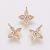 Brass Micro Pave Cubic Zirconia Charms ZIRC-F081-13G-1