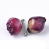 Handmade Natural Real Rose Dried Flower Pendants X-RESI-R424-01-4