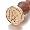 Brass Retro Initials Wax Sealing Stamp AJEW-F046-03M-1