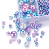 497Pcs 5 Style Rainbow ABS Plastic Imitation Pearl Beads OACR-YW0001-07C-6