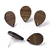 Walnut Wood Stud Earring Findings X-MAK-N033-007-1