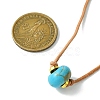Rondelle Synthetic Turquoise European Bead Cowhide Leather Cord Choker Necklaces NJEW-JN04984-3