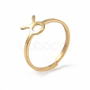Real 18K Gold Plated 304 Stainless Steel Adjustable Finger Ring RJEW-L115-01G-05-1