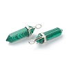Synthetic Malachite Pointed Pendants G-M378-01P-A13-3