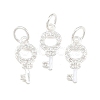 925 Sterling Silver Pave Clear Cubic Zirconia Key Charms STER-A049-07S-1