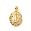 Religion Themed Rack Plating Brass Micro Pave Cubic Zirconia Pendants KK-L226-007G-08-1