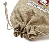 Christmas Printed Burlap Packing Pouches Drawstring Bags ABAG-Q053-02B-07-4
