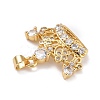 Brass Micro Pave Clear Cubic Zirconia Pendants ZIRC-A021-45G-2