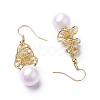 (Jewelry Parties Factory Sale)Synthetic Shell Pearl Dangle Earrings EJEW-P179-03G-04-2