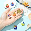 6Pcs 6 Colors Handmade Lampwork Pendants LAMP-CJ0003-03-4